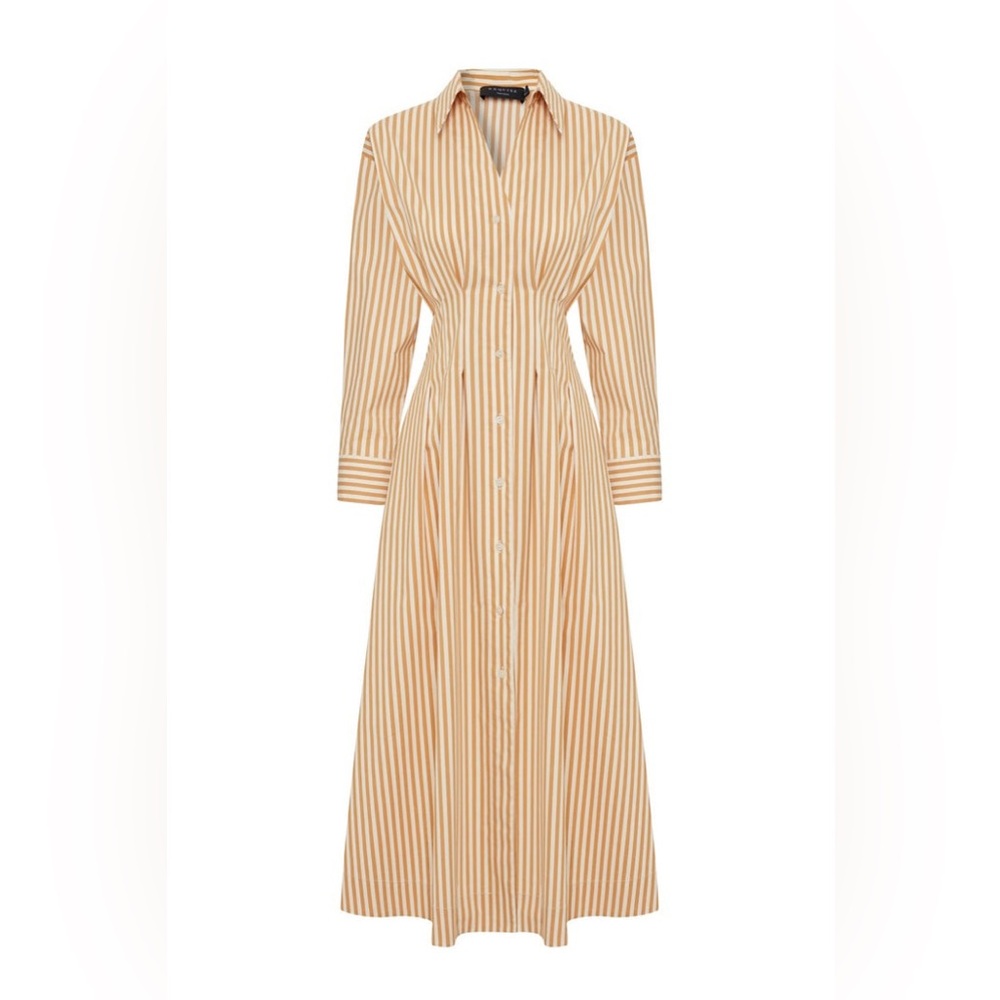Striped Button-Front Shirt Dress - Light Blue/White - Picture 12 of 12